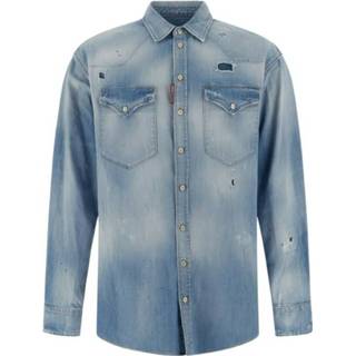 👉 Denim shirt male blauw