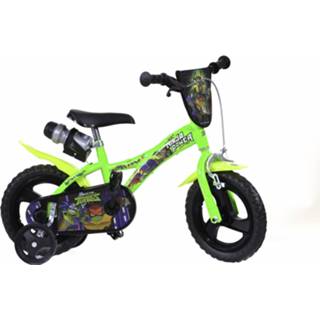 👉 Jongensfiets groen staal One Size Color-Groen jongens Dino Ninja Turtles 12 Inch 23 cm Doortrapper 8006817905202