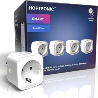 👉 Tijdschakelaar wit 4x Slimme stekker - WiFi & Bluetooth met Compatibel Amazon Alexa Google Home 16a smart plug 8720365427237