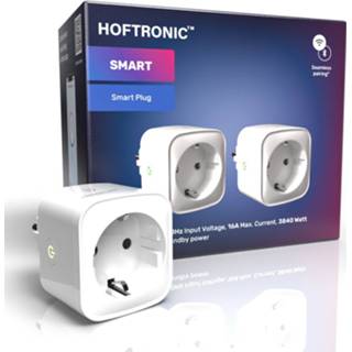 👉 Tijdschakelaar wit 2x Slimme stekker - WiFi & Bluetooth met Compatibel Amazon Alexa Google Home 16a smart plug 8720365427220