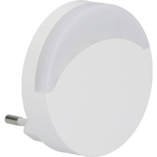 👉 Nachtlamp wit kunststof - Rond met daglichtsensor- 4000K neutraal Stopcontact lamp EU plug 3800157642859