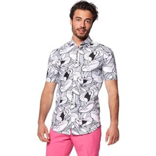 👉 Over hemd polyester XXL Color-Zwart mannen zwart grijs wit OppoSuits overhemd Bugs Bunny heren zwart/wit/grijs mt 8720143852527