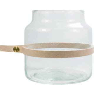 👉 Design karaf bruin glas leer One Size Color-Bruin Tak Wrap Me Mini 0,8 liter glas/leer lichtbruin 8719237017409