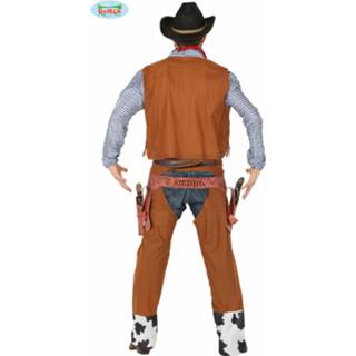 👉 Verkleedpak bruin polyester l Color-Bruin mannen Fiestas Guirca Cowboy heren mt 8434077885925