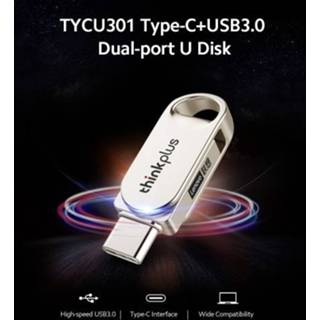 👉 Flash drive Lenovo thinkplus TYCU301 32GB Type-C USB3.0 Dual-port U Disk High-speed Metal USB Smart Phone PC Laptop