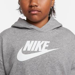 👉 Hoodie grijs s+ vrouwen meisjes Nike Sportswear Club Korte van sweatstof voor (Ruimere maten) - 194955975626