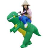 👉 Dress groen polyester active Operated Inflatable Dinosaur Fancy Halloween Party Costume for Adult, Aanbevolen hoogte: 1,6 - 1,9 m (groen)