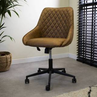 👉 Bureau stoel microvezel Color-Cognac One Size Industriële draaibare bureaustoel Emily cognac 8720239815184