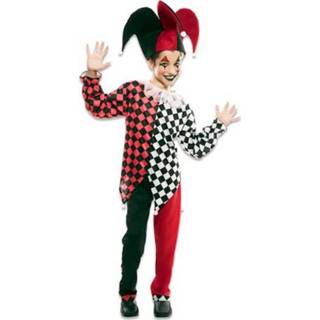 👉 Verkleedpak rood zwart polyester Color-Rood jongens Witbaard Harlekijn jongen rood/zwart mt 122-138 cm 8423667143712