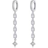 👉 Oorbel zilveren active Zirkoon oorbellen Lange Sterling S925 geplatineerde