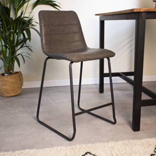 👉 Barkruk kunstleer One Size Color-Antraciet antraciet Industriële Mark 8720239803525