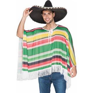 👉 Poncho polyester Color-Meerkleurig Witbaard Mexicaans one-size 8423667110806