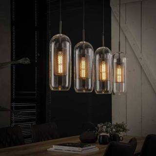 👉 Industriële hanglamp glas metaal One Size Dagmar 4-lichts 8720168887535