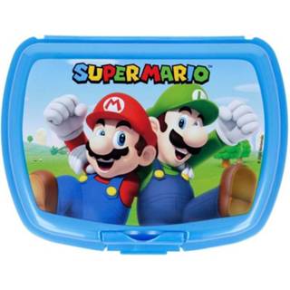 👉 Blauw Broodblik Super Mario - en Luigi 17x13x7cm 8412497096503