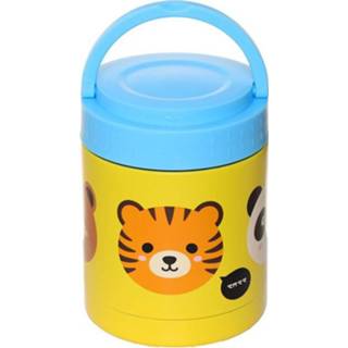 👉 RVS geel Thermospot/Lunchpot/Snackpot warm en koud 400ml - Cutiemals Tijger, Panda, Koala Beer 5055071768224