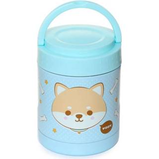 👉 RVS lichtblauw Thermospot/Lunchpot/Snackpot warm en koud 400ml - Shiba Inu hond 5055071768217