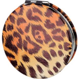 👉 Spiegel oranje Make-up spiegeltje Jungle Luipaard vlekken - 6cm 6013951868807