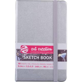 👉 Schetsboek grijs zilver stuks schetsblokken Talens Art Creation schetsboek, shiny silver, ft 9 x 14 cm 8712079467937
