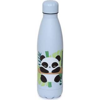 👉 Thermosfles RVS bamboe lichtblauw warm en koud Pandarama - Panda 500ml 5055071765261