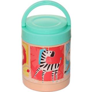 👉 RVS multicolor Thermospot/Lunchpot/Snackpot warm en koud 400ml - Zooniverse Olifant, Leeuw, Aap, Zebra 5055071768231