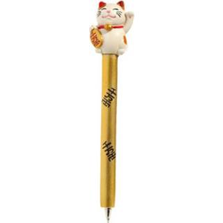 👉 Zwarte goud mannen Pen Maneki Neko Gelukskat - met Chinese tekens 6013951788792