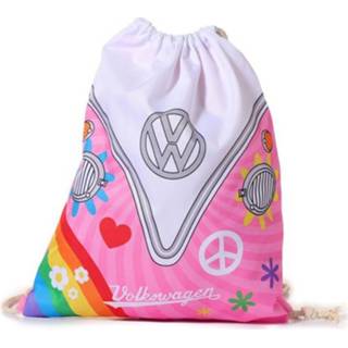 👉 Trekkoord roze tas Gerecycled - Volkswagen T1 Summer Love 5055071766466