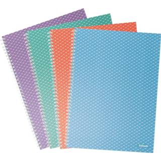 👉 Notitieboek stuks notitieboeken Esselte Colour'Breeze met spiraalbinding, voor ft A4, gelijnd, assorti 4049793076089