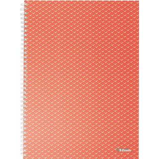 👉 Notitieboek roze stuks notitieboeken Esselte Colour'Breeze met spiraalbinding, voor ft A4, geruit, koraal 4049793076010