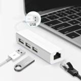 👉 Wit active USB 2.0 Ethernet-netwerkadapter + 3 poorten HUB (wit)