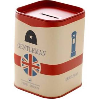 👉 Spaarpot rood tin active 10 PCS Personaliseren Vierkante Logboek Serie Plaat Doos Geldbesparende Pot Muntautomaat (Vlag Rood)