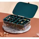 👉 Opbergdoos groen active LSHZ13 30 rasters dubbellaagse sieraden (groen)