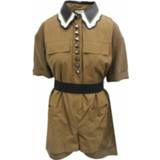 👉 S vrouwen groen Collared Playsuit