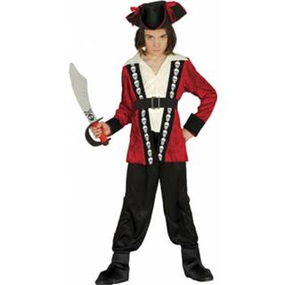 Fiestas Guirca verkleedpak piraat junior polyester mt rood Color-Rood 566690 ch-tombv-566690p Verkleedpak rood polyester Color-Rood Fiestas Guirca piraat junior mt 10-12 jaar 8434077859001