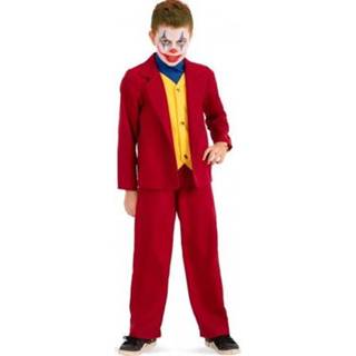 👉 Verkleedpak rood canvas 128 Color-Rood Carnival Toys clown junior maat 8004761688769