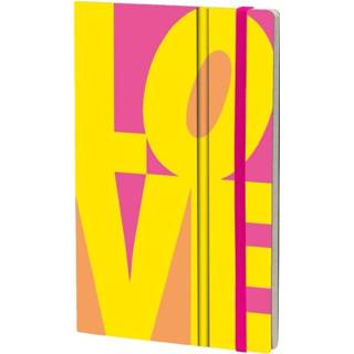 👉 Notitie boek karton papier Color-Roze One Size geel Stifflexible notitieboek Fluo Love 21 x 13 cm karton/papier 8022697010195
