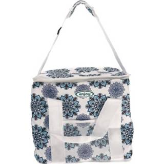 👉 Koeltas blauw wit polyester One Size Color-Blauw Gerimport Enjoy 36 cm 30 liter blauw/wit 8430540888226