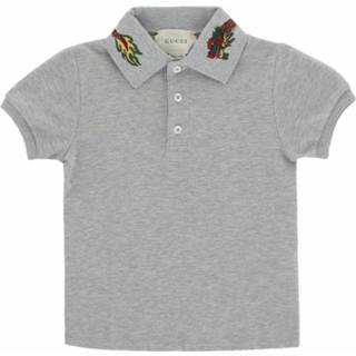 👉 Male grijs Embroidered Polo