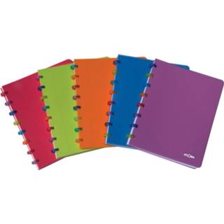 👉 Atoma Tutti Frutti schrift, ft A5, 144 bladzijden, geruit 5 mm, geassorteerde kleuren
