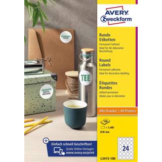 👉 Rond etiket wit stuks true Avery Zweckform ronde etiketten, diameter 40 mm, wit, permanent klevend, 240 10 vellen 4004182634172