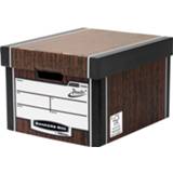 👉 Opbergdoos bruin stuks true archiefdozen Bankers Box premium standaard opbergdoos, ft 33 x 25,4 38,1, houtnerf 43859578252