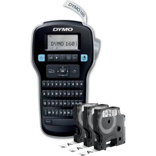 👉 Zwart wit stuks beletteringsystemen Dymo LabelManager 160 Value Pack: 3 x D1 tape, op wit, 12 mm + 1 160P, azerty 3026981429910