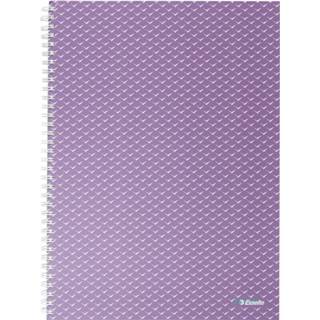 👉 Notitieboek paars lavendel stuks notitieboeken Esselte Colour'Breeze met spiraalbinding, voor ft A4, gelijnd, 4049793076072