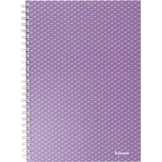 👉 Notitieboek paars lavendel stuks notitieboeken Esselte Colour'Breeze met spiraalbinding, voor ft A5, geruit, 4049793075921