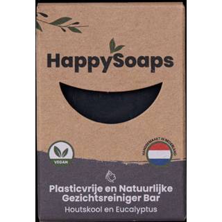 Gezichtsreiniger HappySoaps - 100% plasticvrije cosmetica Bar Houtskool en Eucalyptus 8720572971196