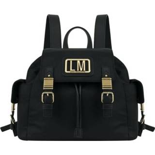 👉 Onesize vrouwen zwart Mochila nailon LM plaque