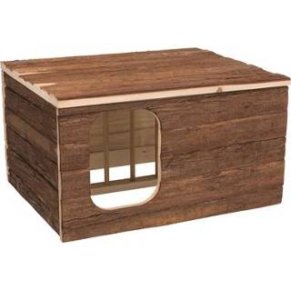 👉 Knaagdier huisje hout Trixie natural living knaagdierhuis hilke met hooiruif 40X32X23 CM 4011905618036
