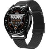 👉 Smartwatch zwart active D3pro 1,32 inch kleurenscherm smartwatch, IP67 waterdicht, stalen horlogeband, ondersteuning voor Bluetooth-oproep / hartslagbewaking bloeddrukmeting bloedzuurstofbewaking slaapbewaking (zwart)