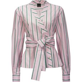 👉 Vrouwen roze Camicia IN Cotone Bastonetto A Righe 1B13Ln