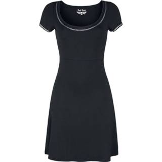 👉 Korte jurk zwart vrouwen m Rock Rebel by EMP - Kleid Printdetails und großem Rundhalsausschnitt 4064854356283
