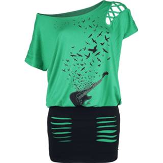 👉 Korte jurk groen vrouwen m Full Volume by EMP - Knalliges Kleid mit Print und Cut-Outs 4064854356733